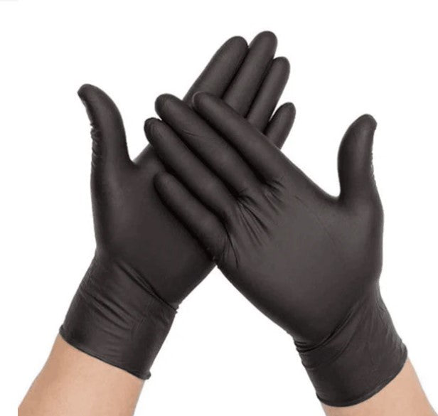 Nitrile Black Gloves Powder Free - Large